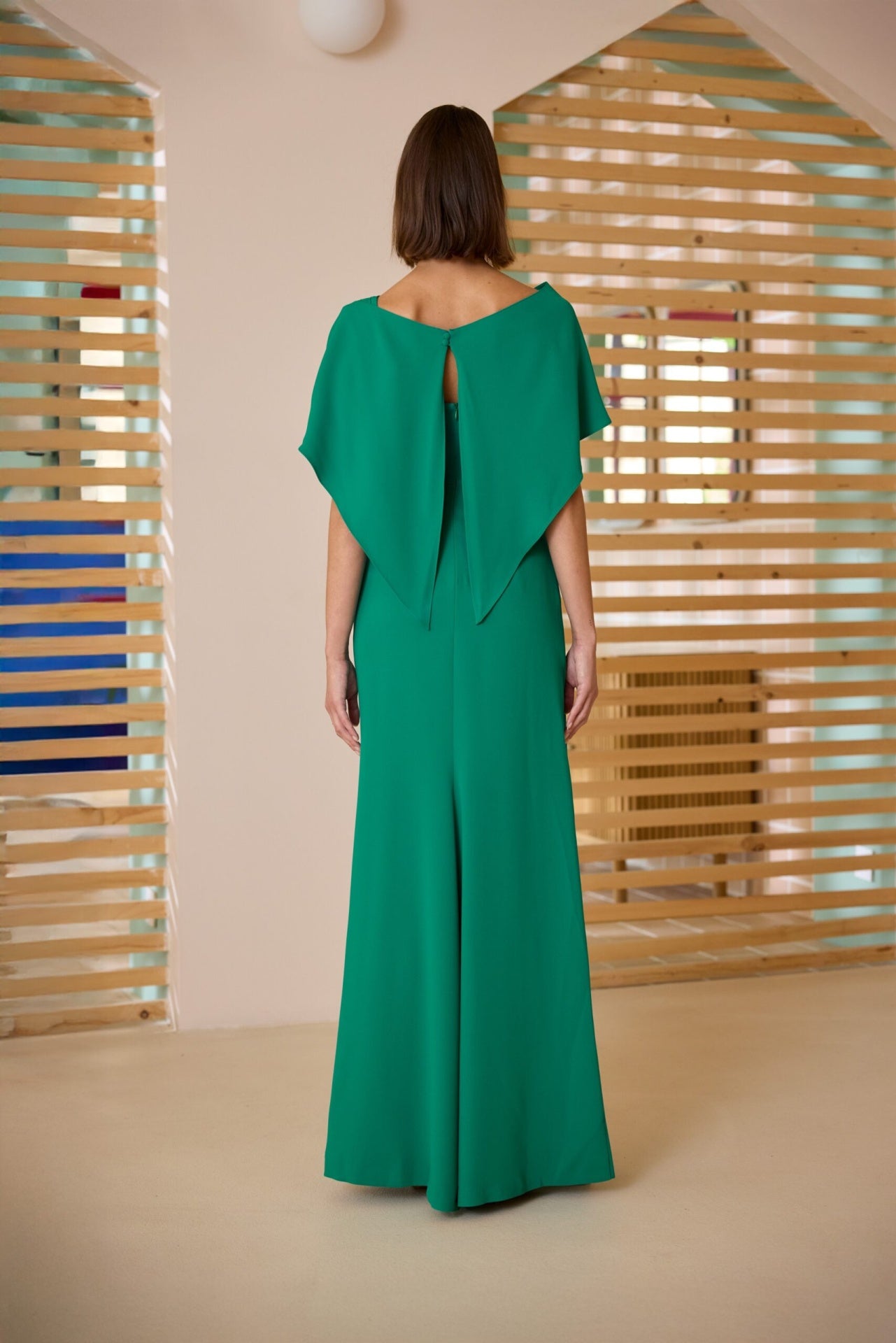 Cape-Effect Floor-Length Gown Carla Ruiz