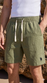 Cotton Linen Blend Chambray Shorts U.S. Polo Assn.
