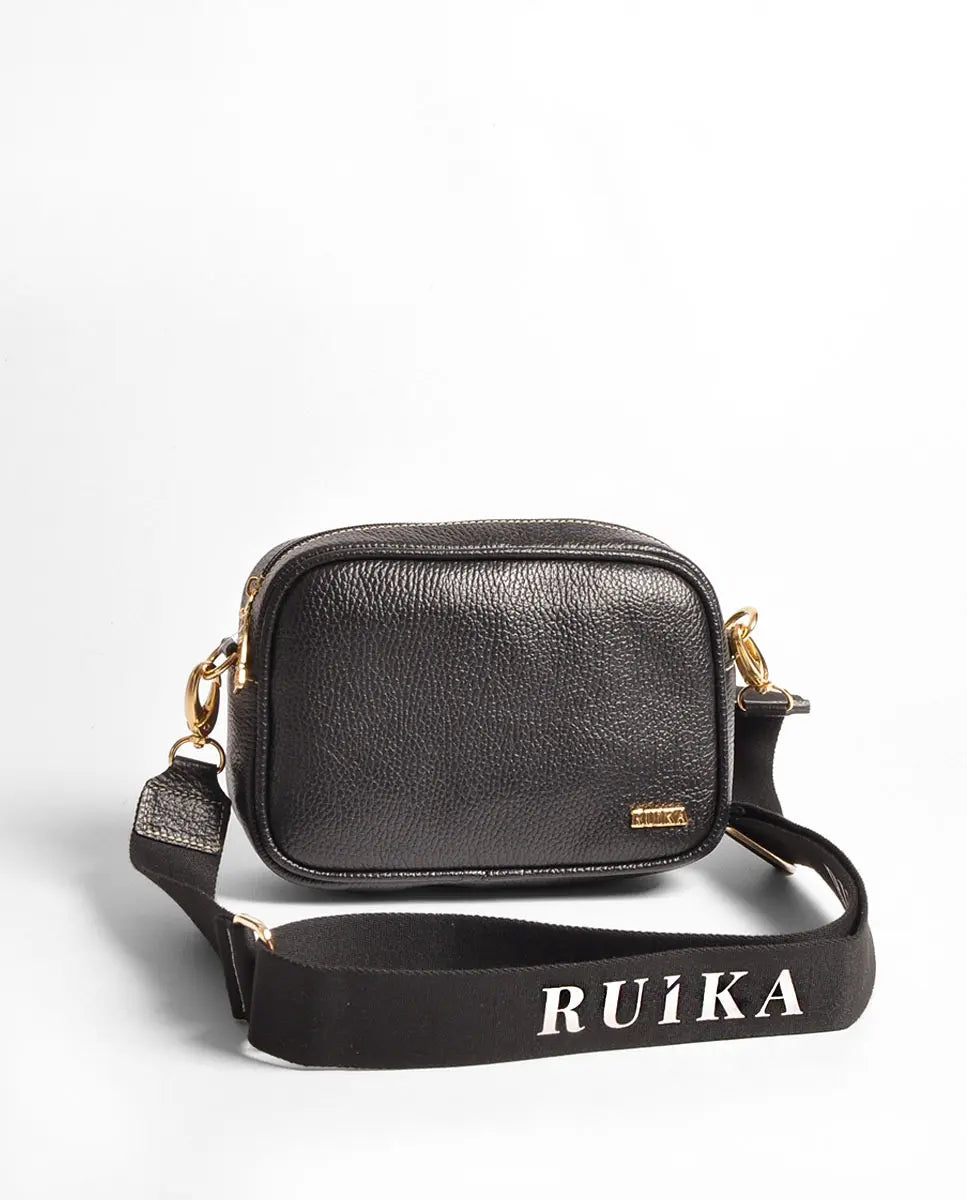 Square Beige Leather Crossbody Bag Ruika