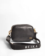 Square Beige Leather Crossbody Bag Ruika