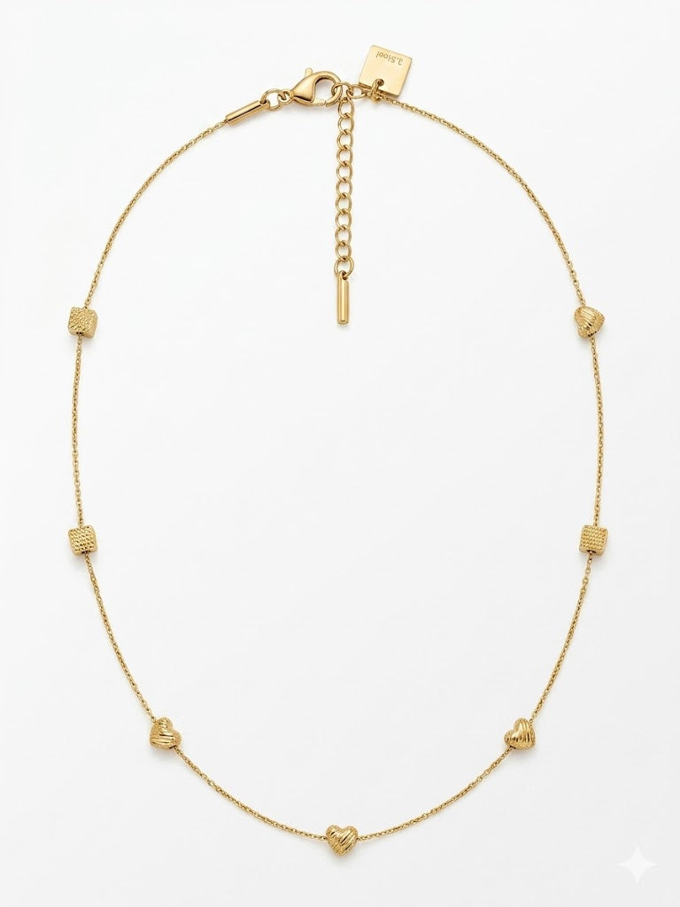 Minimalist Multi-Heart Chain Necklace Jetlag