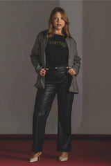 Long-Sleeve Striped Button-Front Jacket Quattro Venti