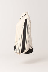 Flowy Blouse with Lapel Collar and Long Sleeves Sahoco