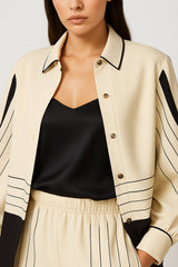 Flowy Blouse with Lapel Collar and Long Sleeves Sahoco