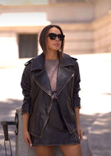 Leather Biker Jacket Sahoco