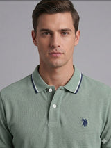 Signature Stripe Rib Tipped Trim Polo Shirt U.S. Polo Assn.