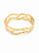 Chunky Golden Click-Closure Cuff Bracelet Jetlag