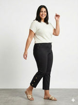 Chino Pants with Button-Hem Detail Sissus