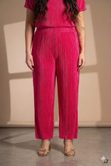 Fluid Plissé Wide-Leg Pants Quattro Venti