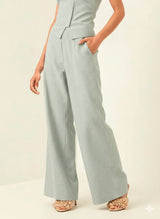 High-Waisted Striped Cotton Trousers Lez a Lez