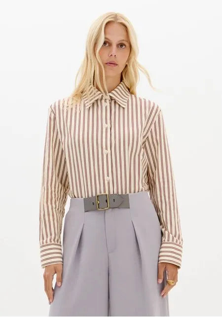 Printed Elongated Long-Sleeve Shirt Lança Perfume