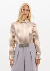 Printed Elongated Long-Sleeve Shirt Lança Perfume