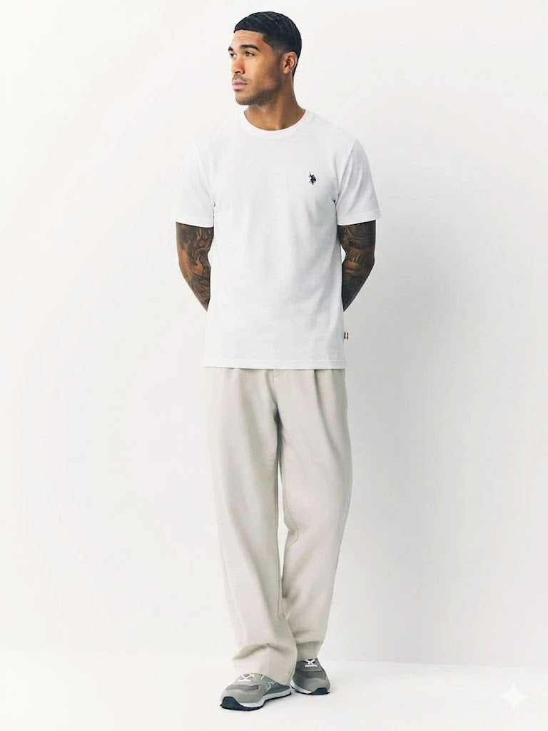 White Regular Fit Premium Signature T-Shirt U.S. Polo Assn.