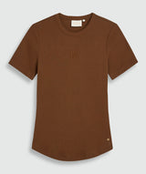 T-shirt Cody Slim Fit com Logótipo - Conhaque JOSH V