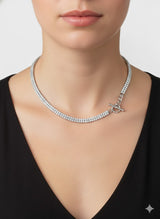 Siver Plated Diamanté Choker Necklace Jetlag