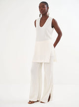 Joana Wide-Leg Ribbed Trousers Colcci