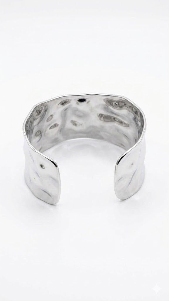 Silver Textured Cuff Bracelet Jetlag
