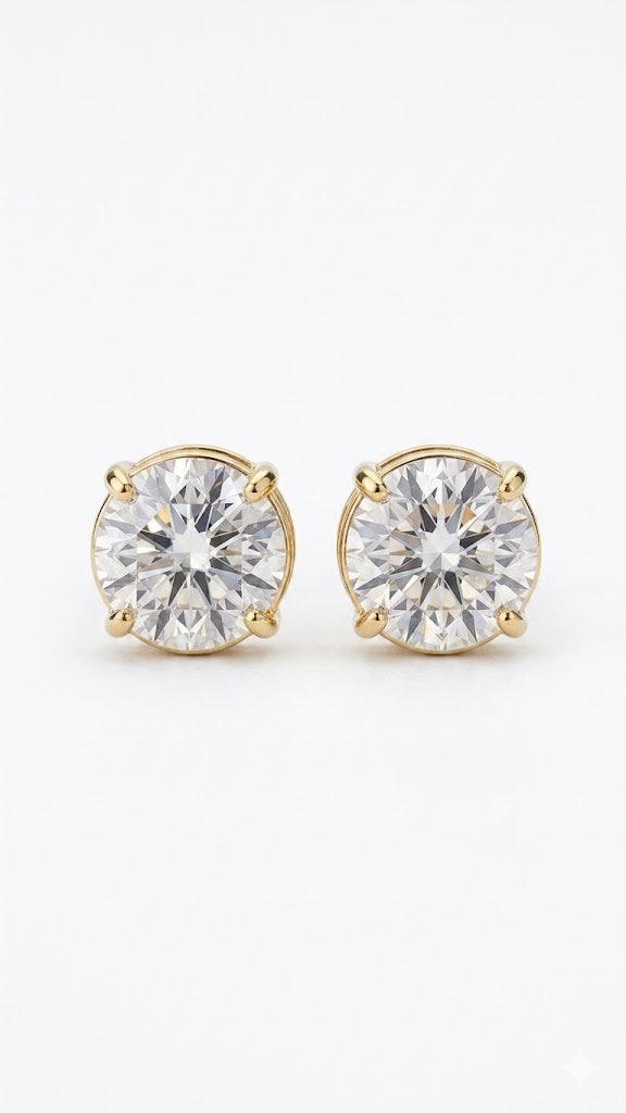 Delicate Solitaire Diamond Studs Jetlag