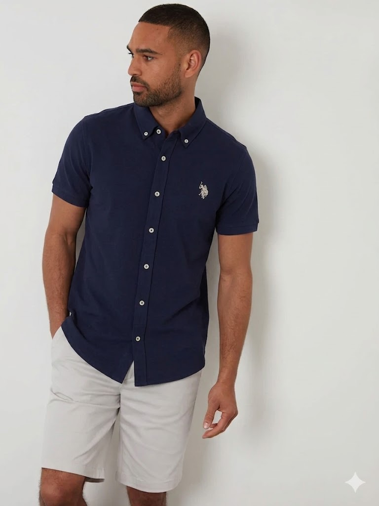 Blue Piqué Short Sleeve Polo Shirt U.S. Polo Assn.
