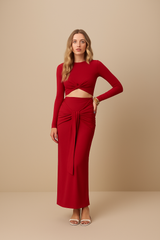 Super Midi Skirt with Tie Detail Lança Perfume