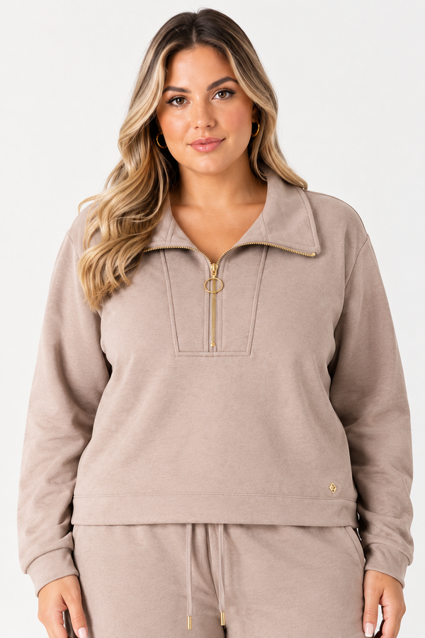 Camel Half-Zip Sweatshirt Quattro Venti