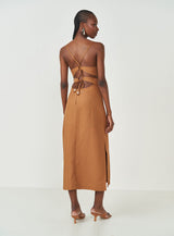 Slim Midi Dress with Back Ties Colcci