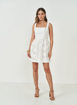 Embroidered Cinch-Waist Mini Dress Colcci