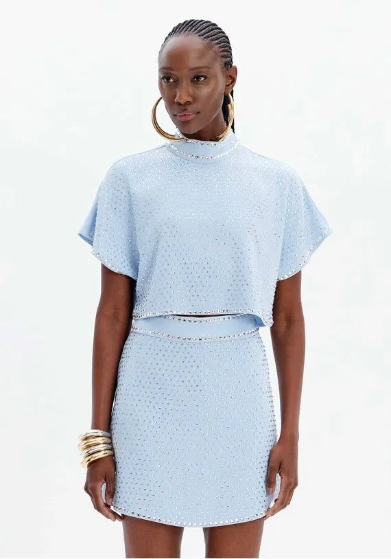 High-Waisted Skort/skirt with Sparkle Lança Perfume