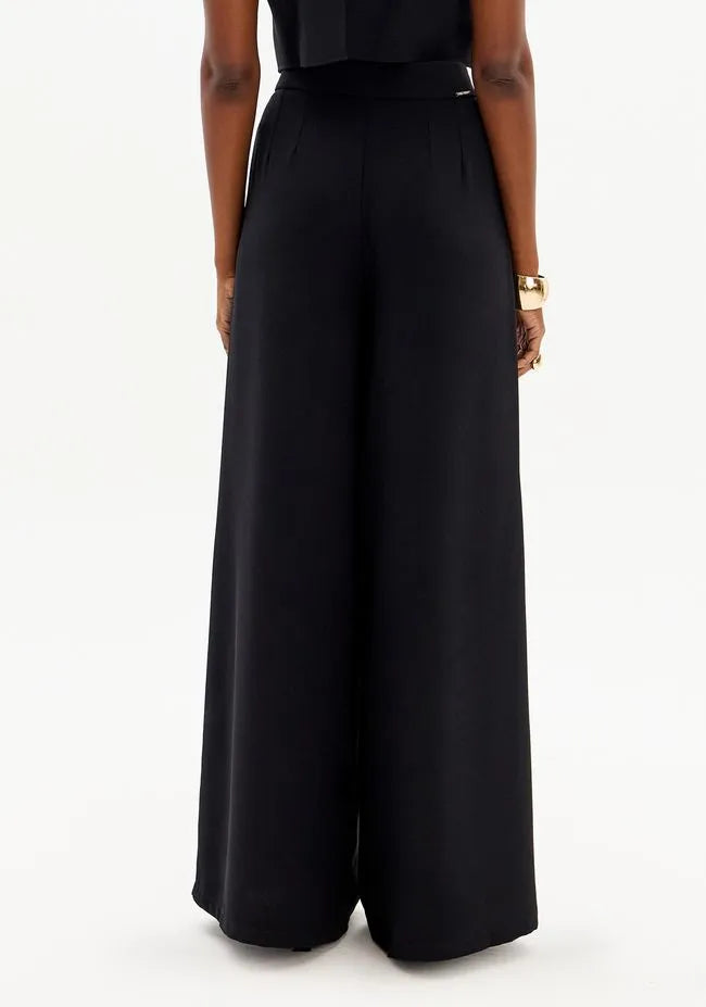 High-Waisted Tailored Wide-Leg Trousers with Pockets Lança Perfume