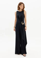 Sleeveless Wide-Leg Jumpsuit with Decorative Trim Lança Perfume