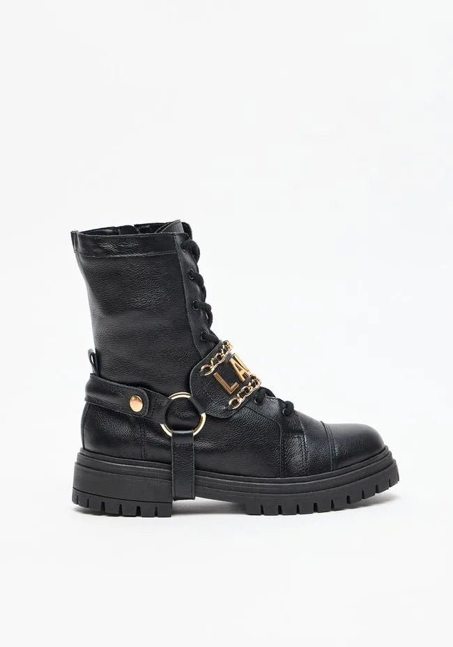 Low-Cut Boot with Statement Logo Buckle Lança Perfume