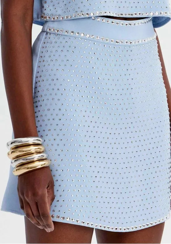 High-Waisted Skort/skirt with Sparkle Lança Perfume