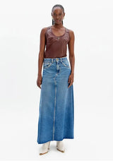 High-Waisted Flared Long Denim Skirt Lança Perfume