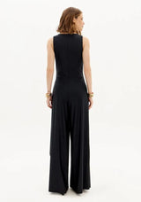 Sleeveless Wide-Leg Jumpsuit with Decorative Trim Lança Perfume