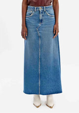 High-Waisted Flared Long Denim Skirt Lança Perfume