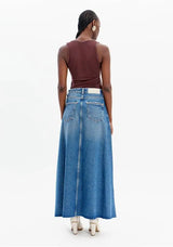 High-Waisted Flared Long Denim Skirt Lança Perfume