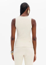 Basic Sleeveless Top with Front Appliqué Lança Perfume
