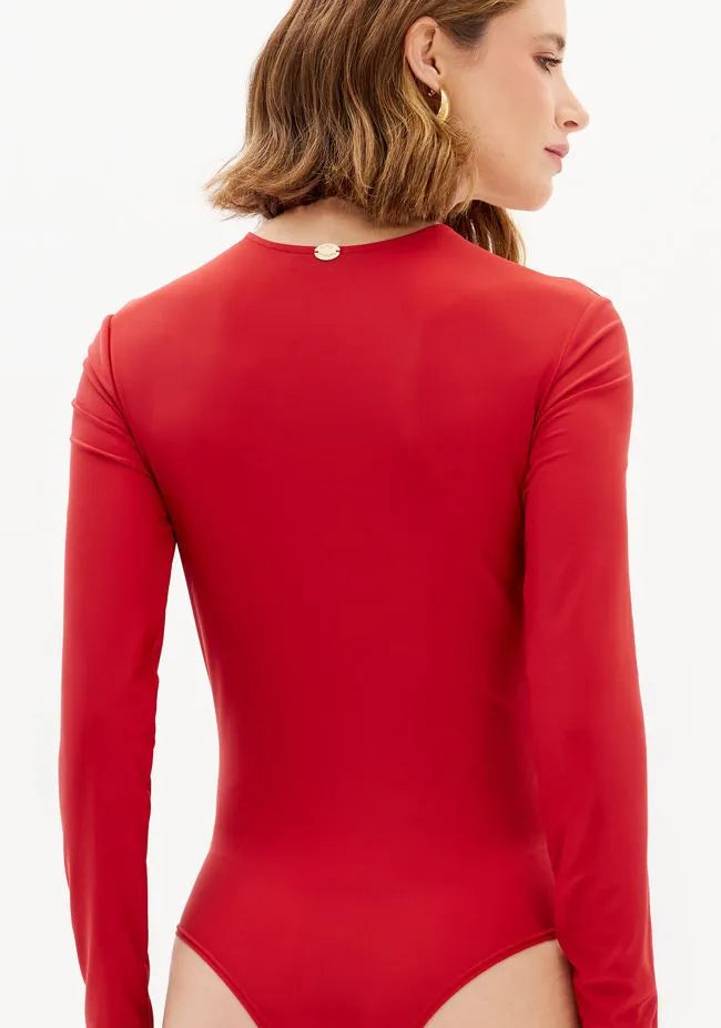 Long Sleeve Bodysuit with V-Neckline Lança Perfume