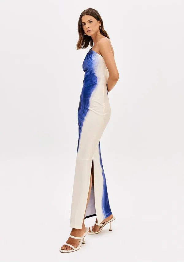 One-Shoulder Printed Super Midi Dress Lança Perfume