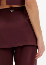 High-Waisted Straight-Leg Pants with Overlay Detail Lança Perfume