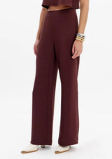 High-Waisted Straight-Leg Pants with Overlay Detail Lança Perfume