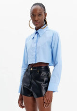 Embroidered Long Sleeve Cropped Shirt Lança Perfume