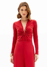 Long Sleeve Bodysuit with V-Neckline Lança Perfume