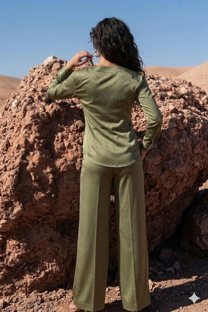 Satin Long-Sleeve Blouse Arggido