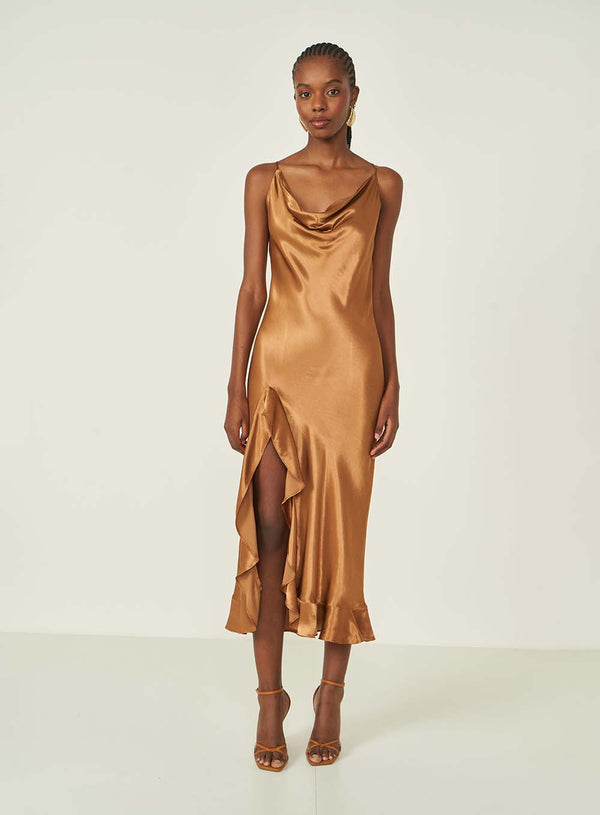 Satin-Finish Comfort Midi Dress Colcci