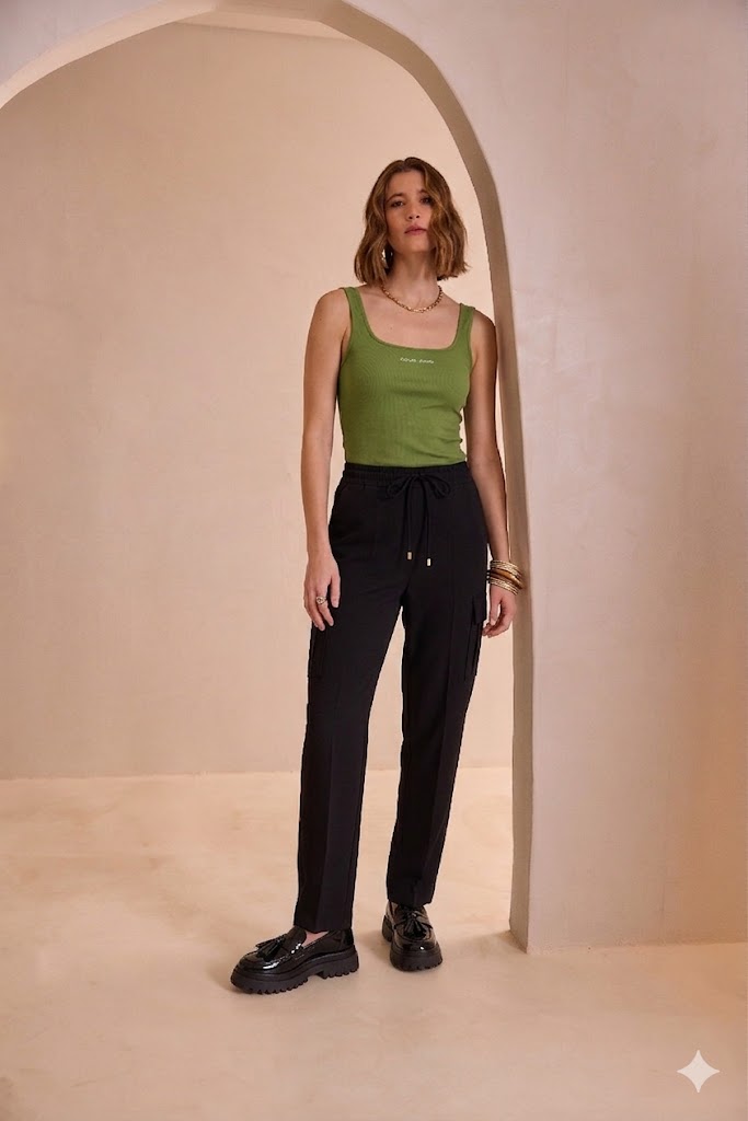 Twill Cargo Trousers with Side Pockets Arggido