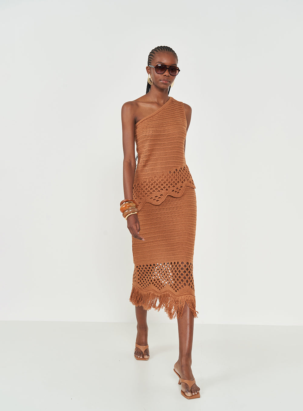 Fringed Knit Skirt Colcci