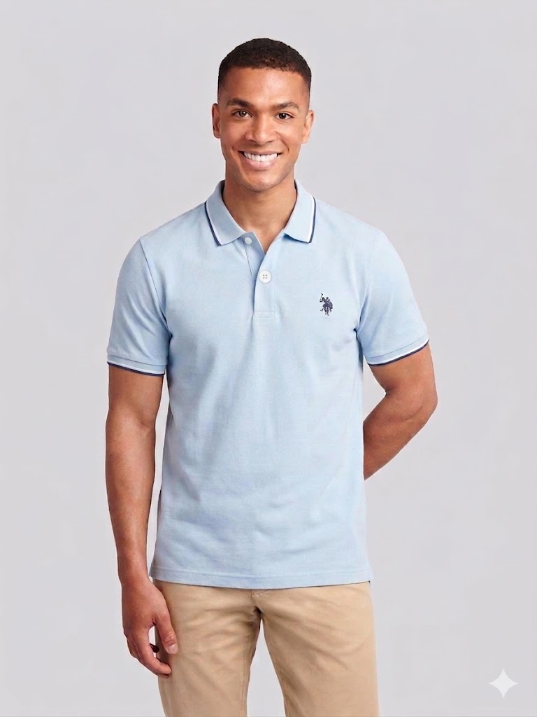 Signature Stripe Rib Tipped Trim Polo Shirt U.S. Polo Assn.