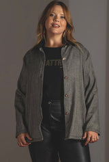 Long-Sleeve Striped Button-Front Jacket Quattro Venti