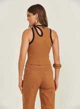 Ribbed Cut-Out Crop Top Colcci